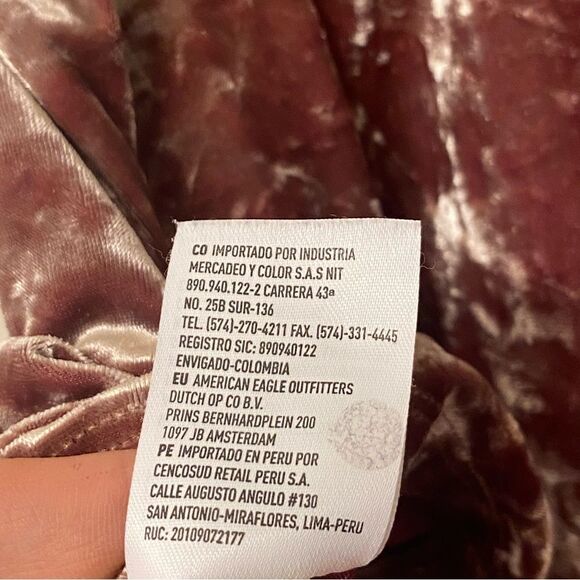 American Eagle SOFT SEXY stretch crushed VELVET CROP slip CAMI Y2K top M - Picture 7 of 12